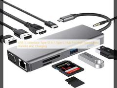 USB 3.1 Giao diện loại 10 trong 1 Hub loại C để truyền dữ liệu và sạc tốc độ cao